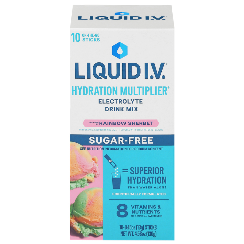 Liquid I.V. Sugar-Free Rainbow Sherbet Electrolyte Drink Mix