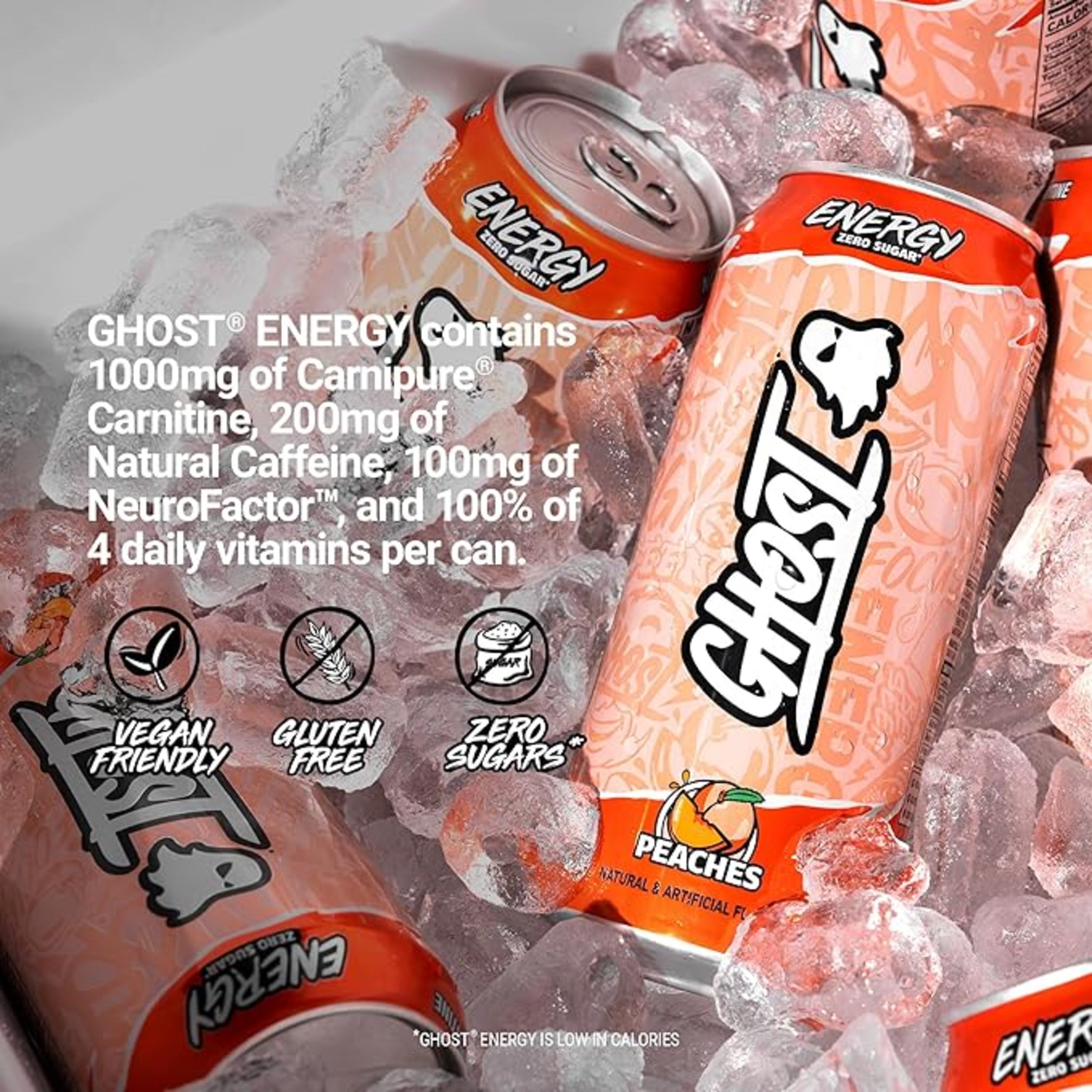 Ghost Zero Sugar Energy Drink, Peaches, 16 fl oz can | Giant Eagle