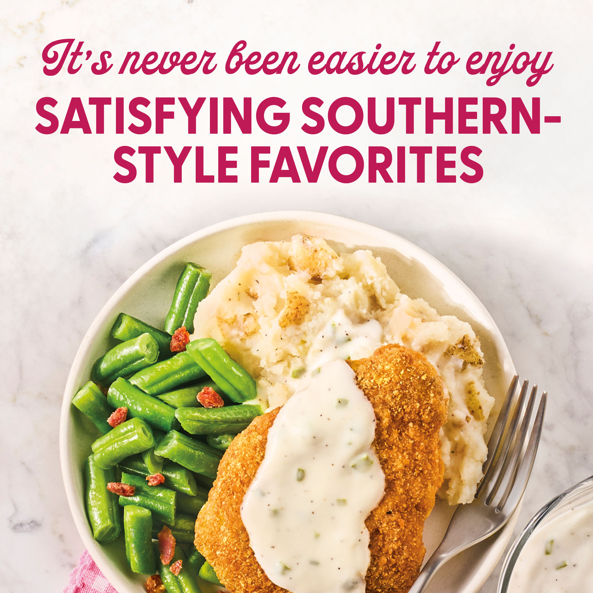 Dolly Parton's Country Fried Steak With Mashed Potatoes, Green