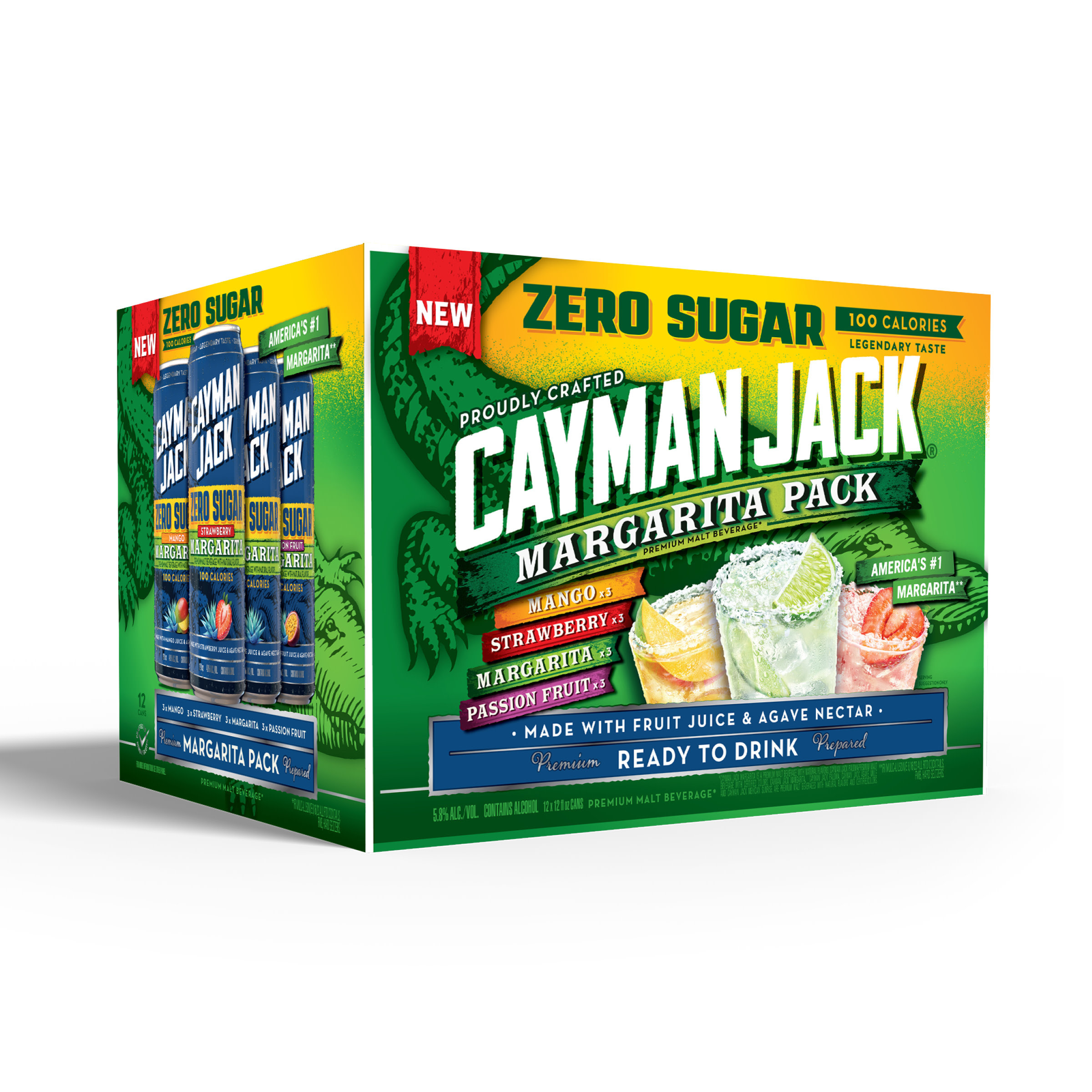 Cayman Jack Zero Sugar Variety Pack, 12 Pack, 12 fl oz Cans, 4.8