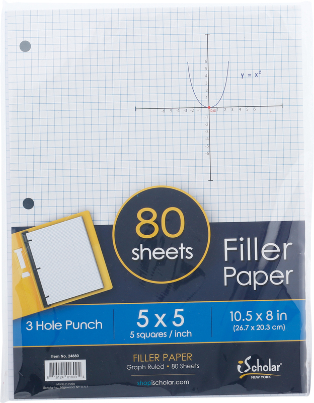 iScholar Filler Paper, Graph Ruled, 3 Hole Punch | Giant