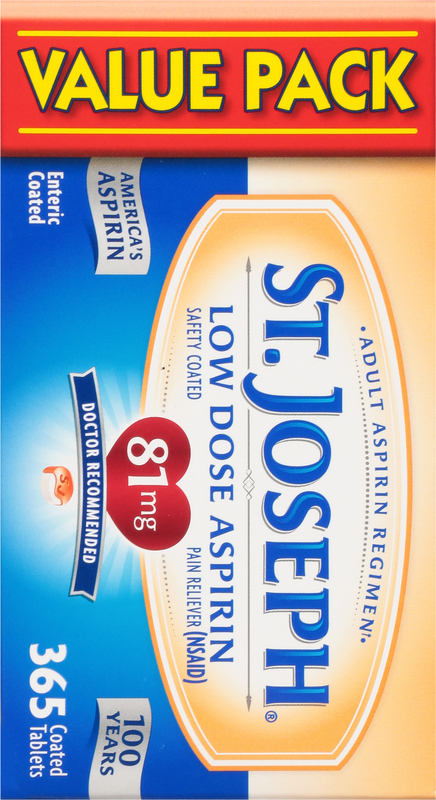 St. Joseph Aspirin, Low Dose, Coated, 81 mg, Tablets, Value Pack