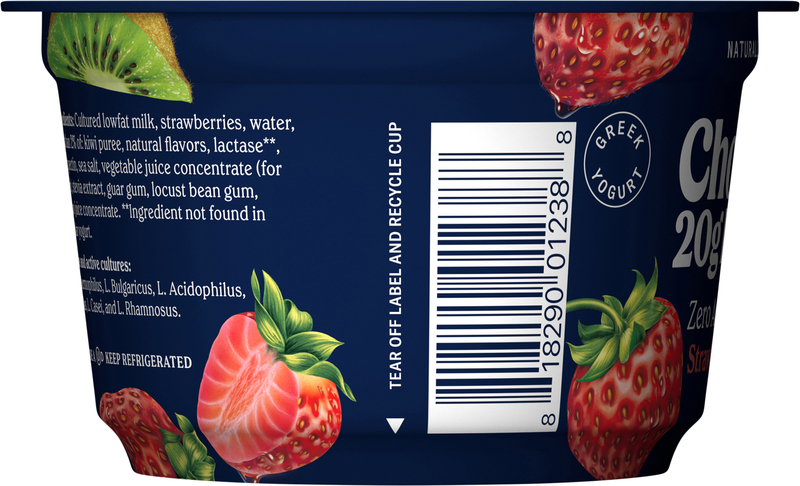 Chobani Zero Added Sugar Lowfat Greek Strawberry Kiwi Yogurt
