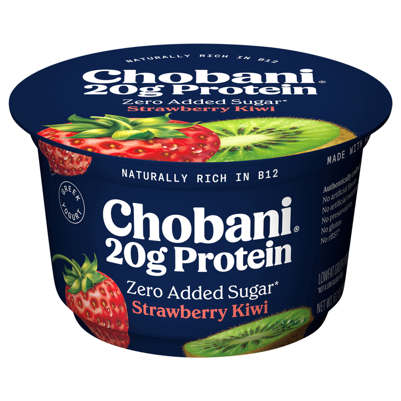 Chobani Zero Added Sugar Lowfat Greek Strawberry Kiwi Yogurt