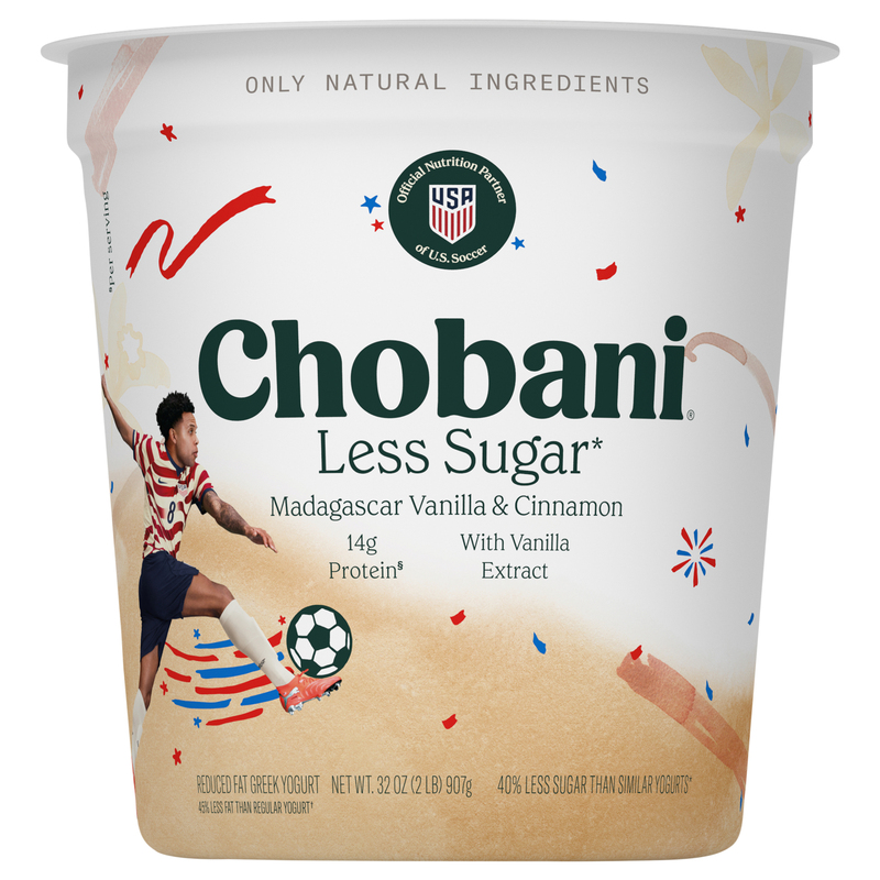 Chobani Less Sugar Reduced Fat Madagascar Vanilla & Cinnamon Greek