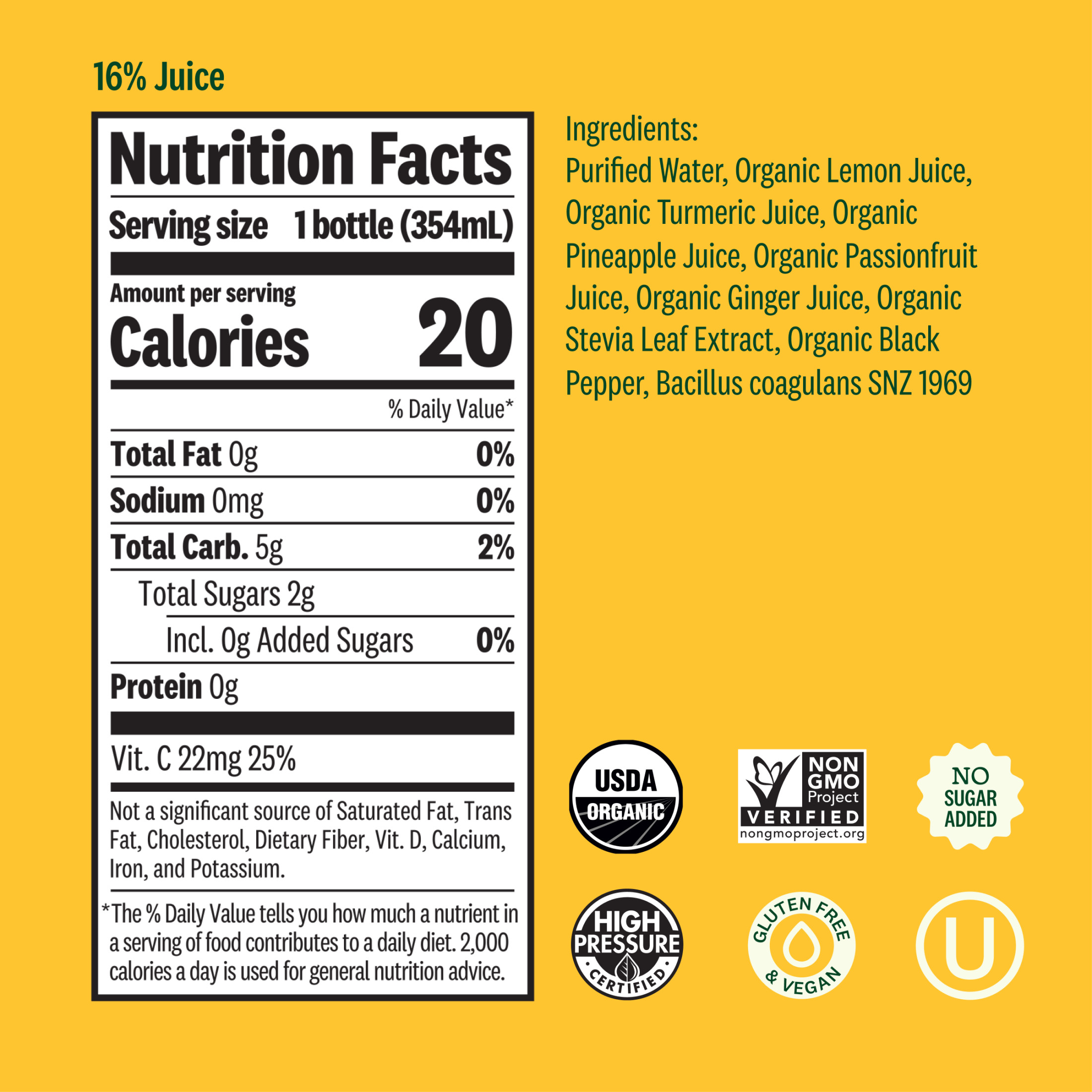 Suja Organic Turmeric Love Cold Pressed Juice Drink, 12 fl oz