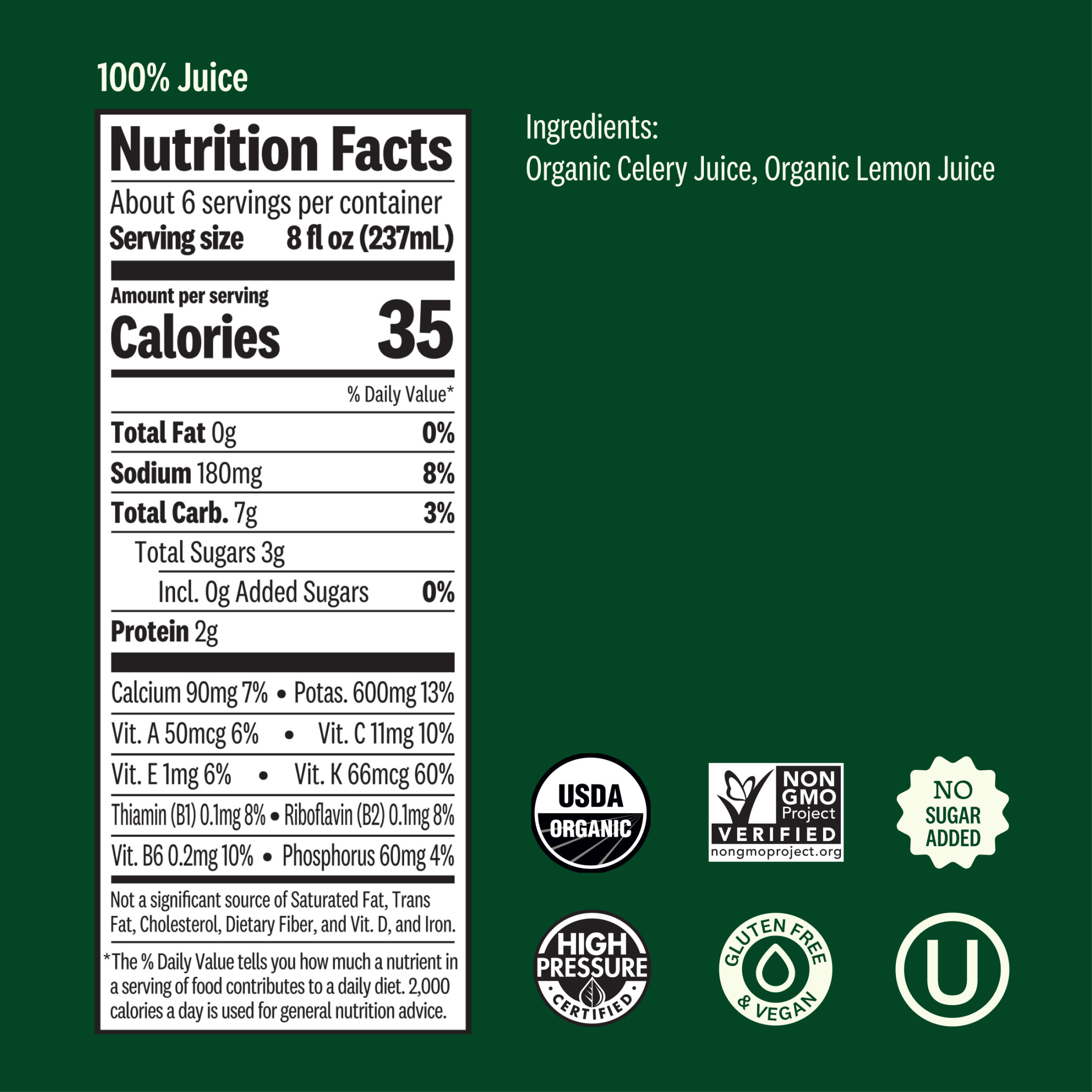 ヨーグモスの意志 ソーサリー Suja Organic Celery Cold Pressed Juice Drink, 46 fl oz Bottle