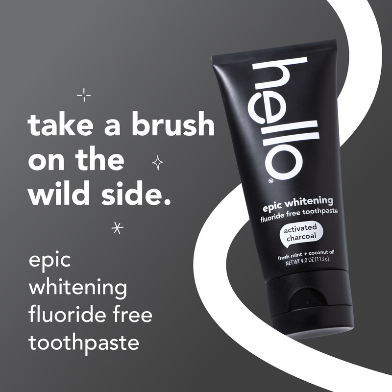 hello Epic Whitening Charcoal Fluoride Free Toothpaste, Fresh Mint