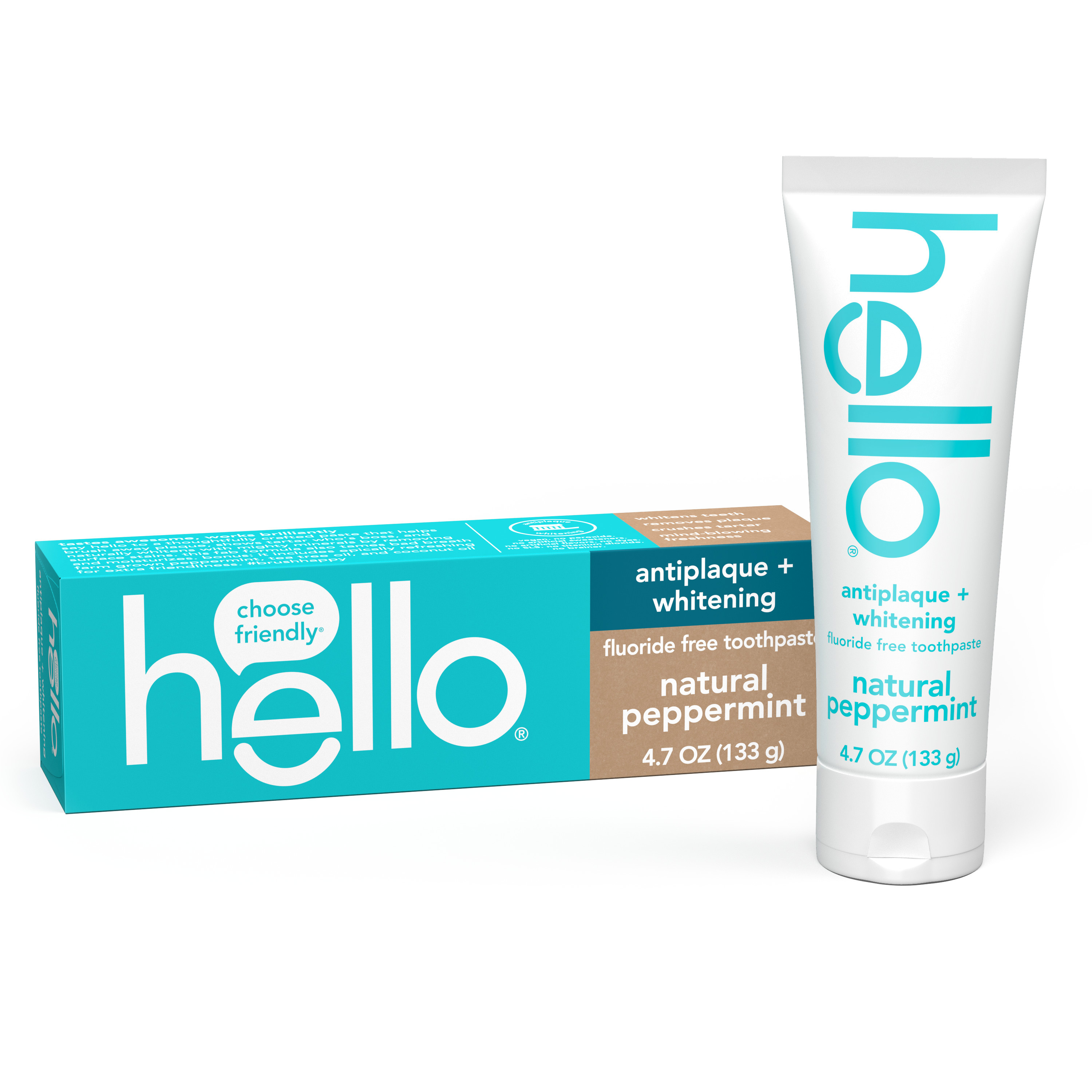 hello Antiplaque + Whitening Fluoride Free Toothpaste, Tea Tree +