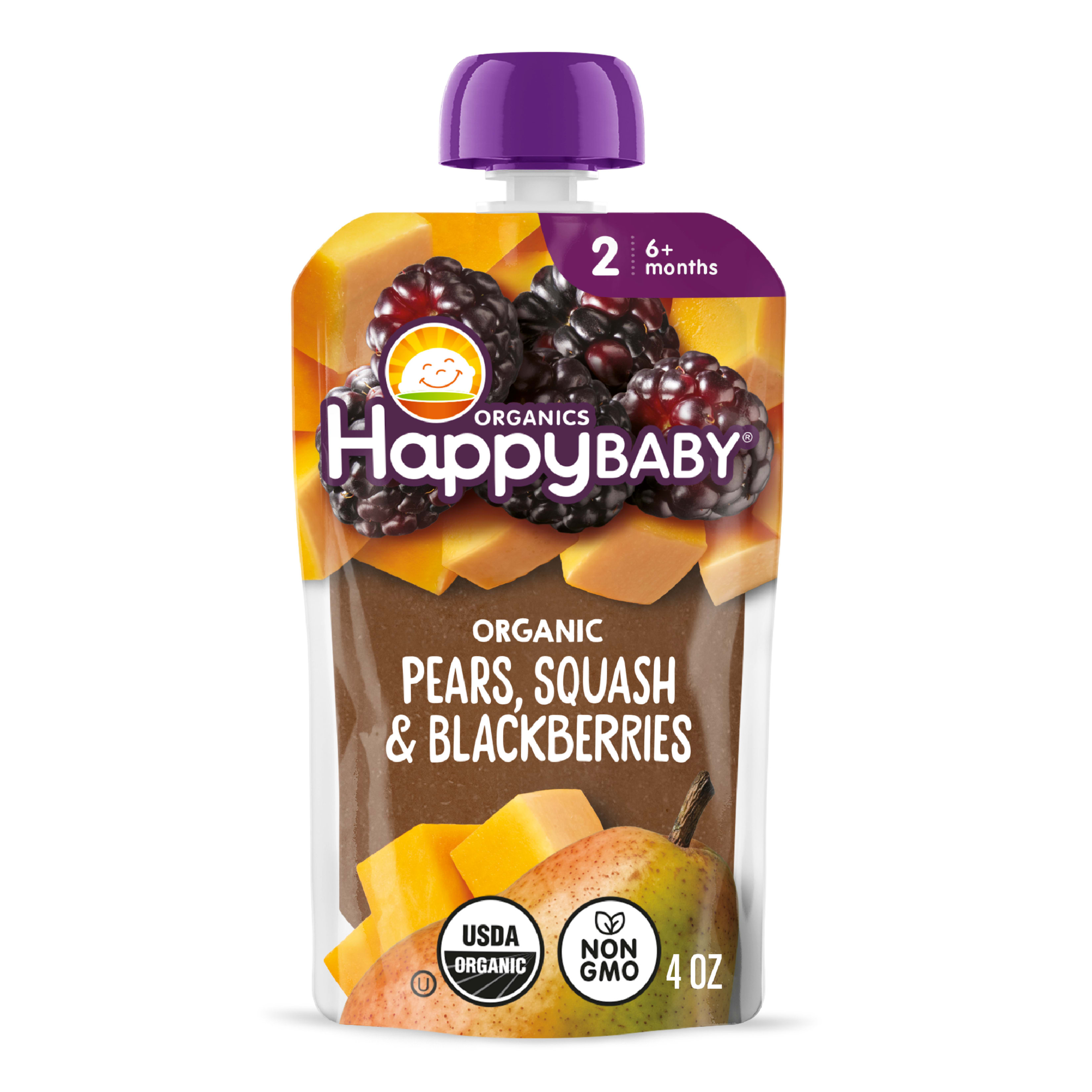 Happy Baby Organics Clearly Crafted Stage 2 Pears, Squash