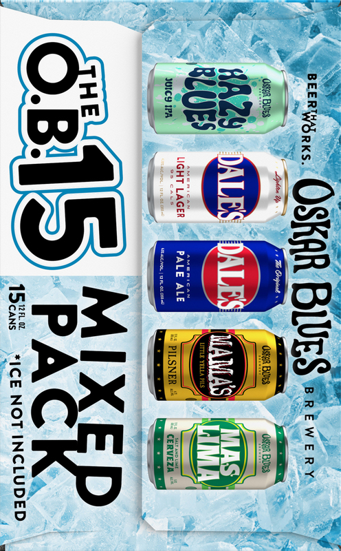 Oskar Blues Brewery OB15 Mixed Pack Craft Beer, 12 fl oz 15 Pack