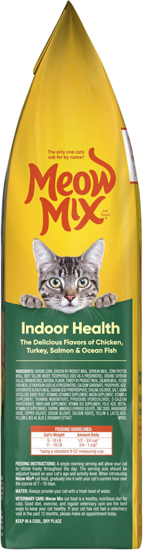 Meow Mix Indoor Health Dry Cat Food for Adult Cats, 3.15 lb. Bag
