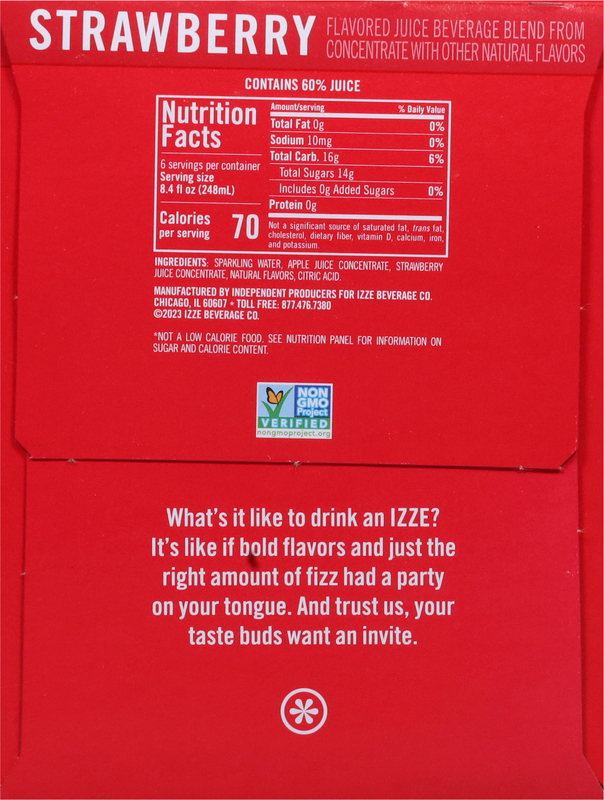 Izze Juice Beverage, Sparkling, Strawberry Flavored | Giant Eagle