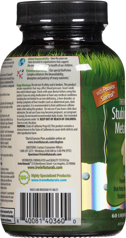 Irwin Naturals Stubborn Fat Metabolizer, Thermo-Burn, Liquid Soft