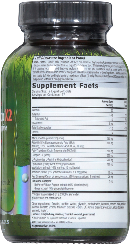 Irwin Naturals Steel-Libido X2, Next Level, Liquid Soft-Gels