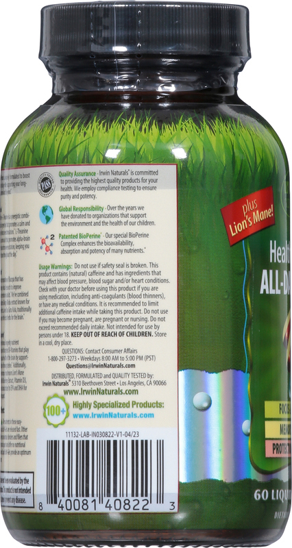 Irwin Naturals Healthy Brain, All-Day Focus, Softgels