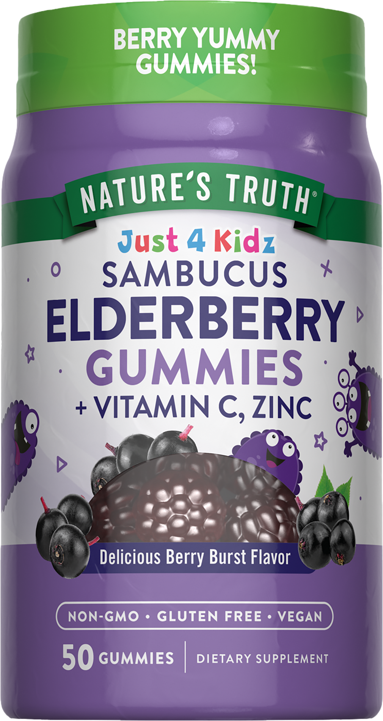 Nature's Truth Just 4 Kidz Black Elderberry plus Vitamin C, Zinc