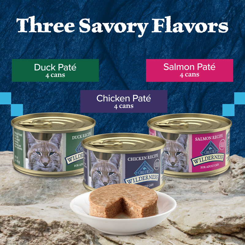 Blue Buffalo Wilderness High Protein, Natural Adult Pate Wet Cat Food  Variety Pack, Chicken, Salmon, Duck 3-oz Cans (12 Count- 4 of Each Flavor)  | Giant Eagle | Because It Matters | Grocery Store & Pharmacy