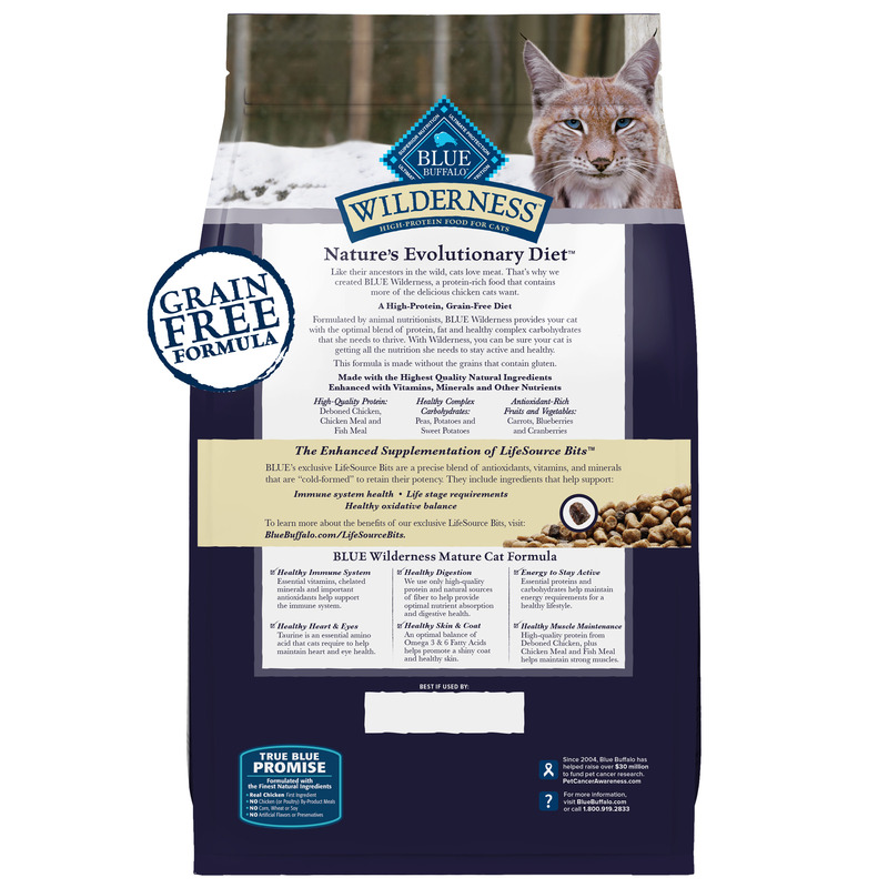 Blue Buffalo Wilderness Natural Mature Dry Cat Food for Cats 7+ Years,  High-Protein and Grain-Free Diet, Supports Immune System Health and Energy  to Stay Active | Giant Eagle | Because It Matters |
