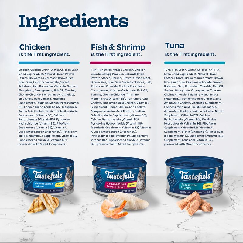 Blue Buffalo Tastefuls Flaked Wet Cat Food Variety Pack, Tuna, Chicken,  Fish & Shrimp, 3 oz Cans (12 Count, 4 of Each) | Giant Eagle | Because It  Matters | Grocery Store & Pharmacy