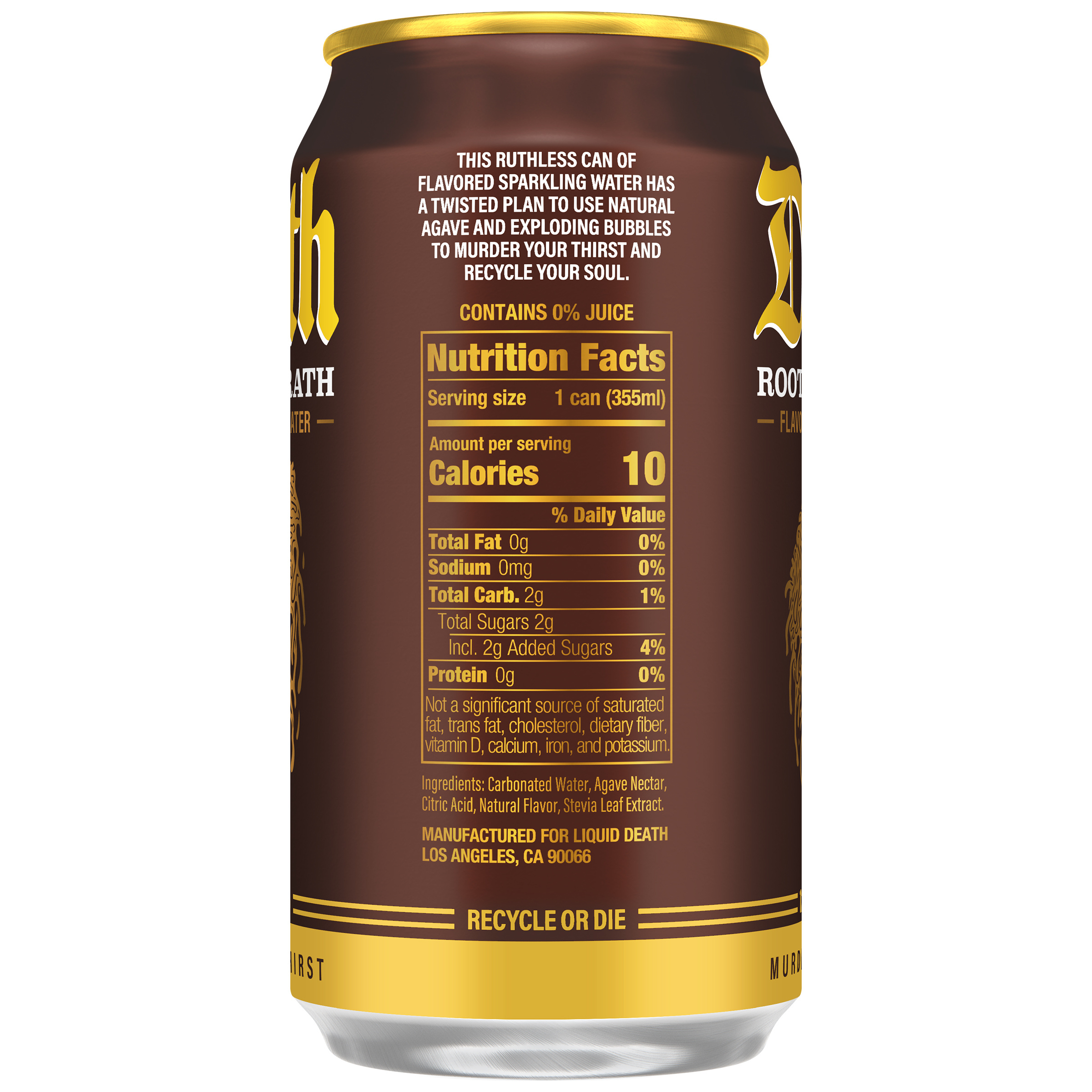 Liquid Death Soda-Flavored Sparkling Water - Rootbeer Wrath, Less