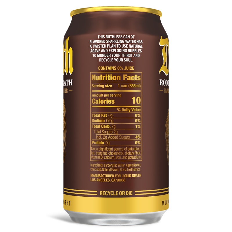 Liquid Death Soda-Flavored Sparkling Water - Rootbeer Wrath, Less