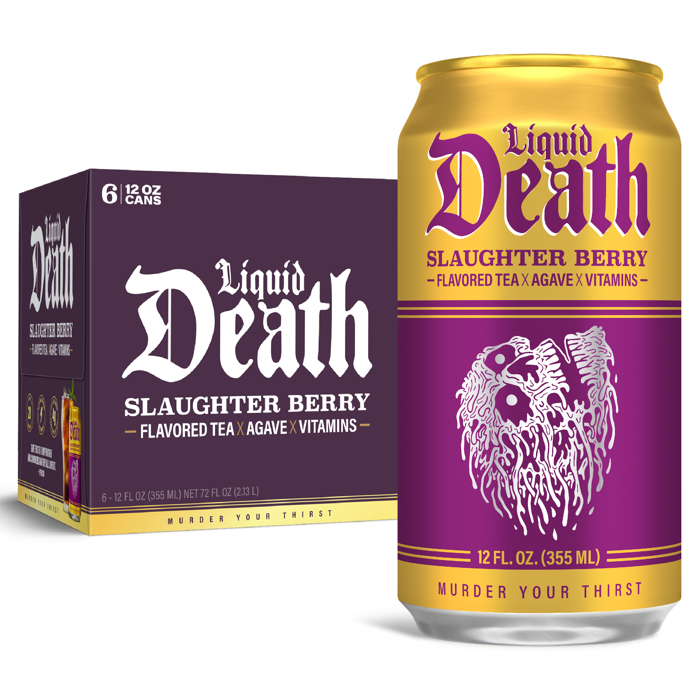 Liquid Death Iced Tea - Slaughter Berry (Raspberry-Flavored Black