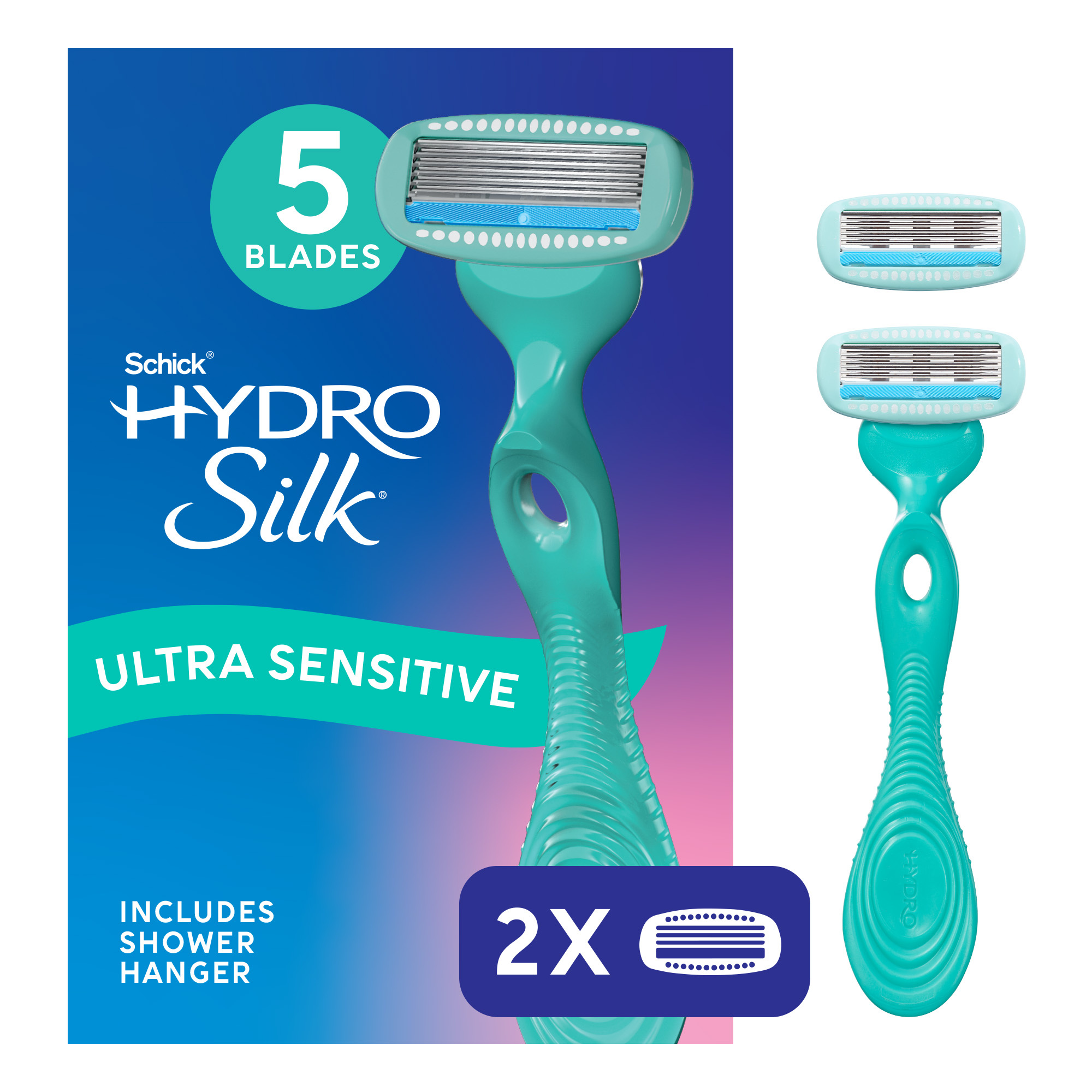 Schick Hydro Sensitive Razor, 1 Razor Handle with 3 Razor Refills