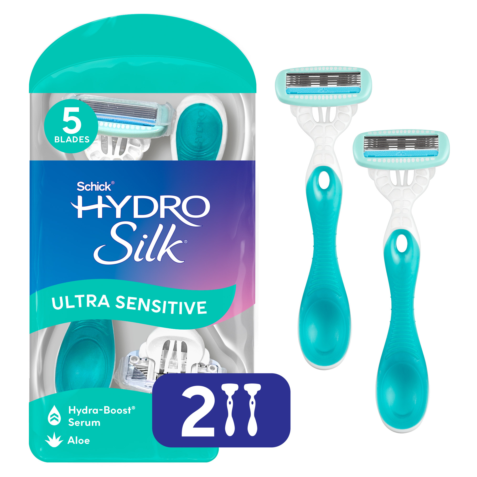 Schick Hydro Silk Ultra Sensitive 5-Blade Disposable Razor 2ct for