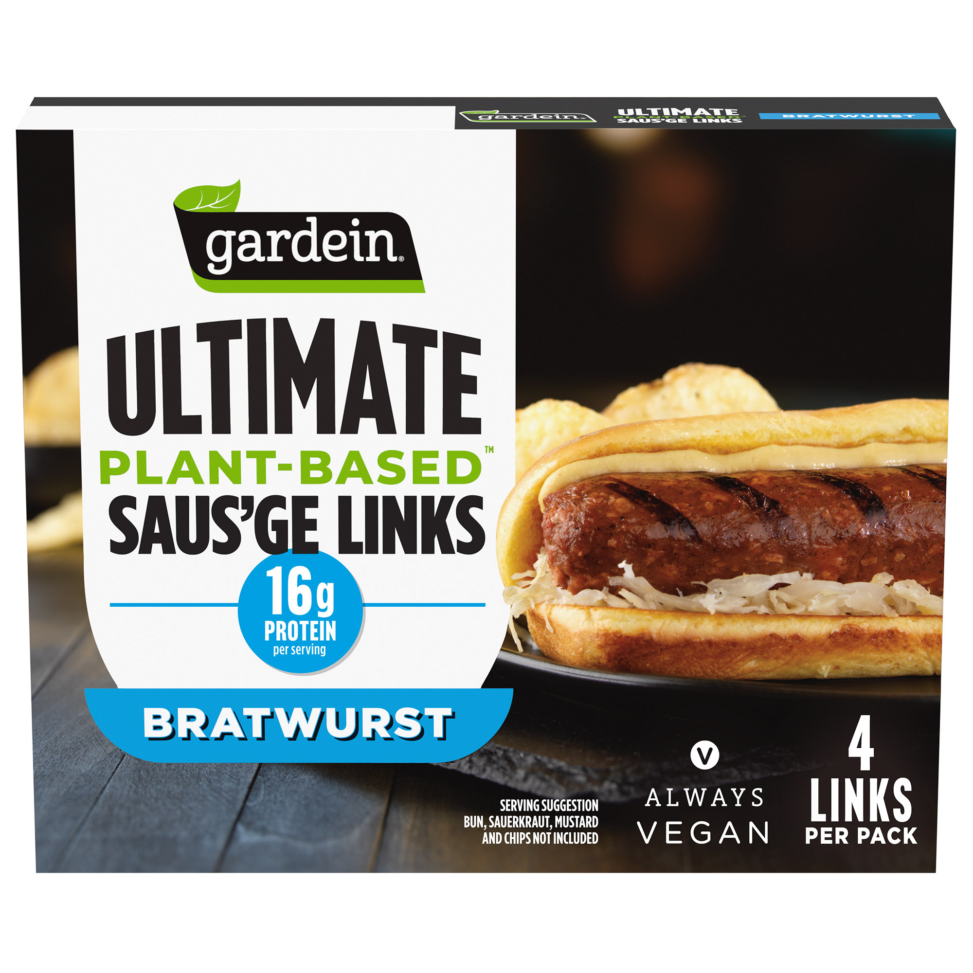 Gardein Ultimate Plant-Based Bratwurst Saus'ge Links, Vegan
