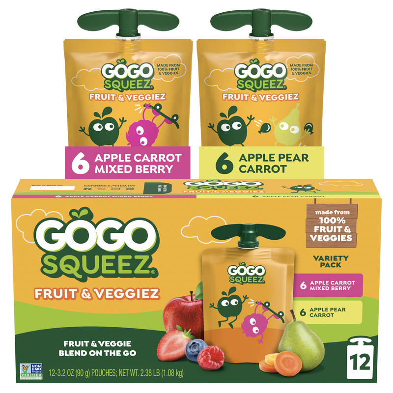 GoGo Squeez Apple Carrot Mixed Berry/Apple Pear Carrot Fruit