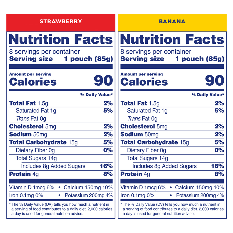 GoGo Squeez Low Fat Strawberry/Banana Yogurtz Variety Pack | Giant