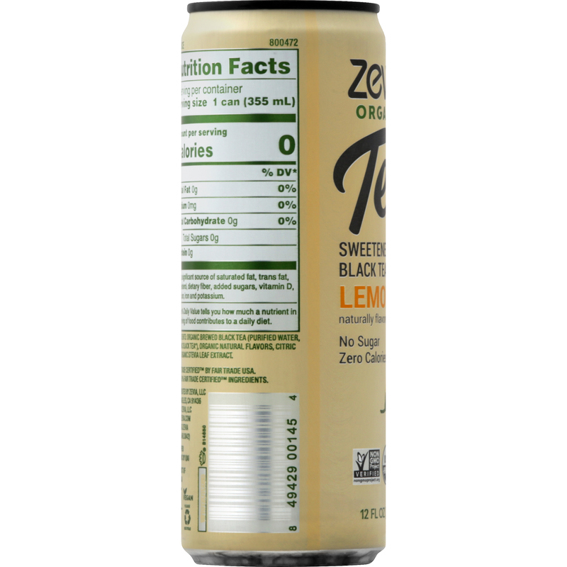 Zevia Black Tea, Organic, Lemon, Sweetened | Giant Eagle | Because