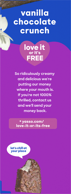 Yasso Frozen Greek Chocolate Crunch Vanilla Yogurt Bars | Giant