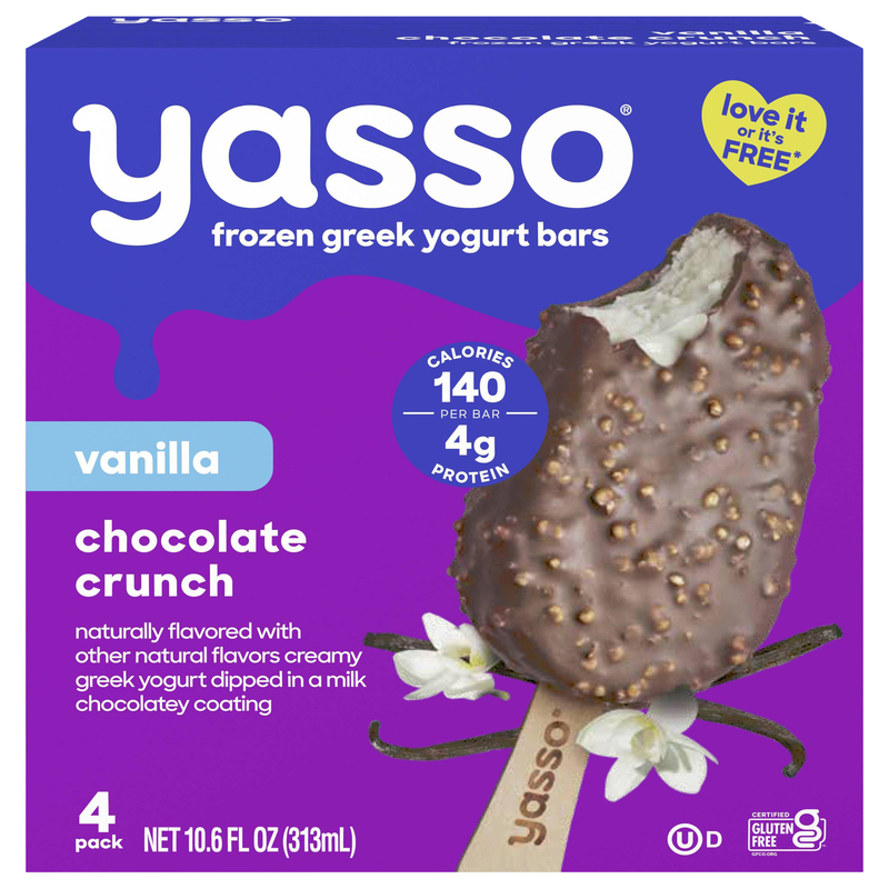 Yasso Frozen Greek Chocolate Crunch Vanilla Yogurt Bars | Giant