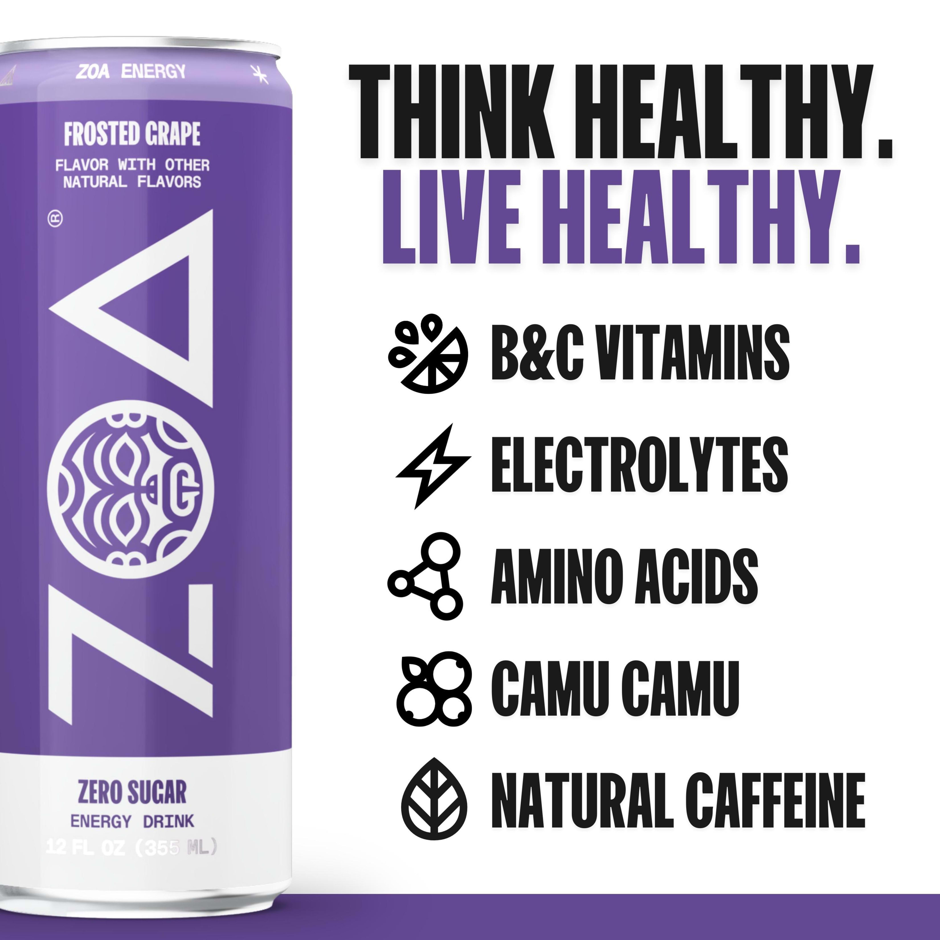 Zoa Frosted Grape Zero Sugar Soda 12-oz beer cans, 0.0% ABV