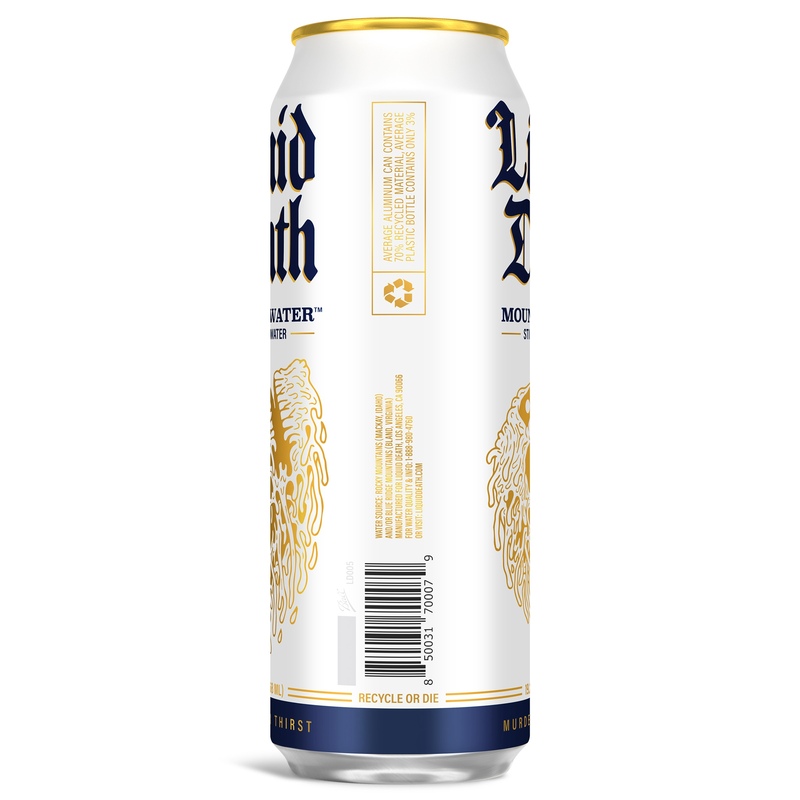 Liquid Death Mountain Water, 19.2 oz King Size Cans (8-Pack