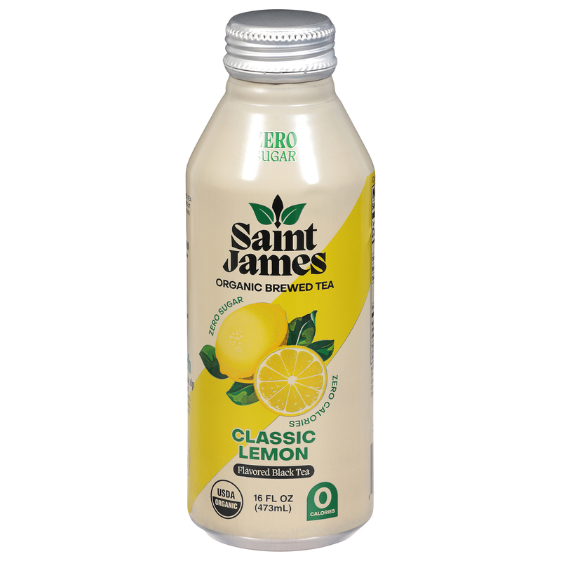 Saint James Zero Sugar Organic Brewed Classic Lemon Black Tea