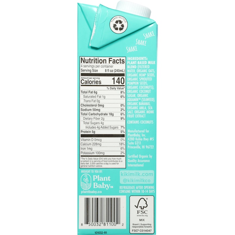 Kiki Milk Milk, Plant-Based, Organic, Original | Giant Eagle Kiki Milk Milk, Plant-Based, Organic, Original | Giant Eagle