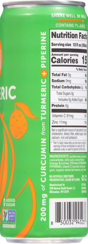 Zyn Antioxidant Drink, Mango Lychee Flavor, Turmeric Wellness