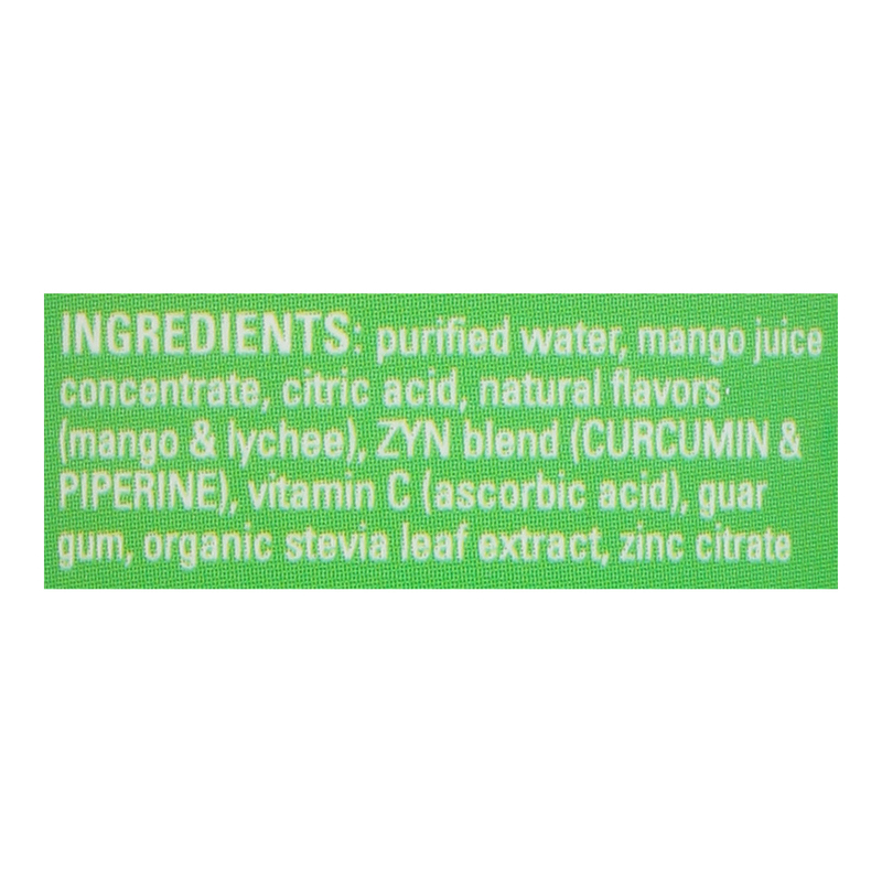Zyn Antioxidant Drink, Mango Lychee Flavor, Turmeric Wellness