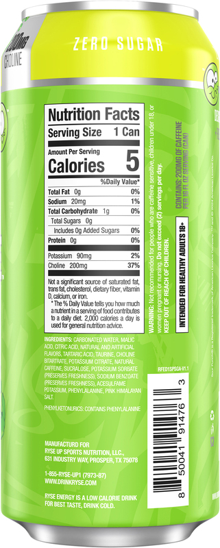 Ryse Zero Sugar Sour Punch Sour Green Apple Fuel Energy | Giant