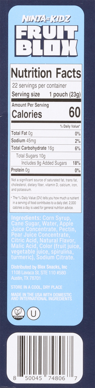 FruitBlox Fruit Flavored Snacks, Tropical Fruit, Ninja Kidz