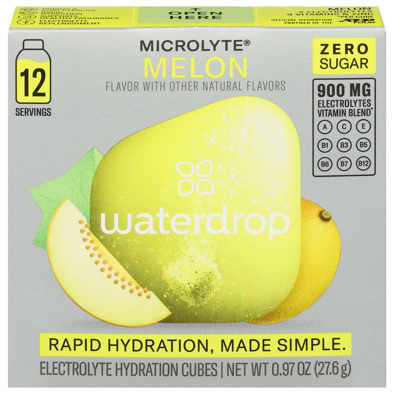 Waterdrop Electrolyte Hydration Cubes, Zero Sugar, Melon | Giant