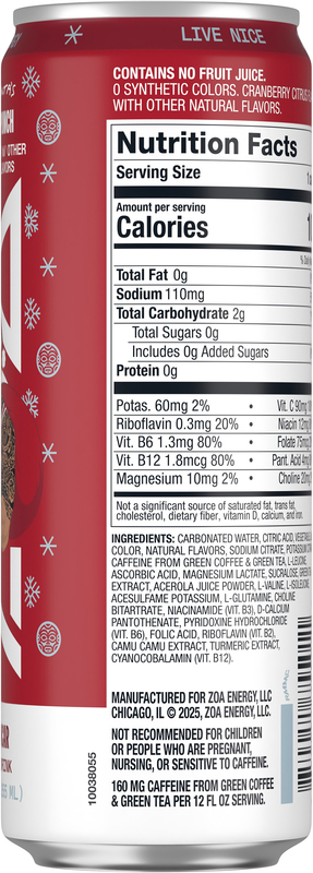 Zoa Zero Sugar Dwanta's Holiday Punch Energy Drink | Giant Eagle