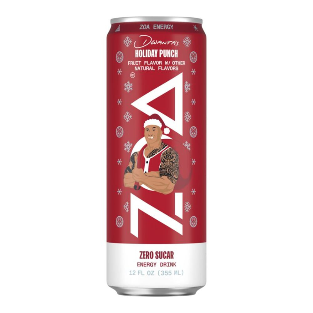 ZOA Energy Sugar Free Energy Drinks, Dwanta's Holiday Punch, 12 FL