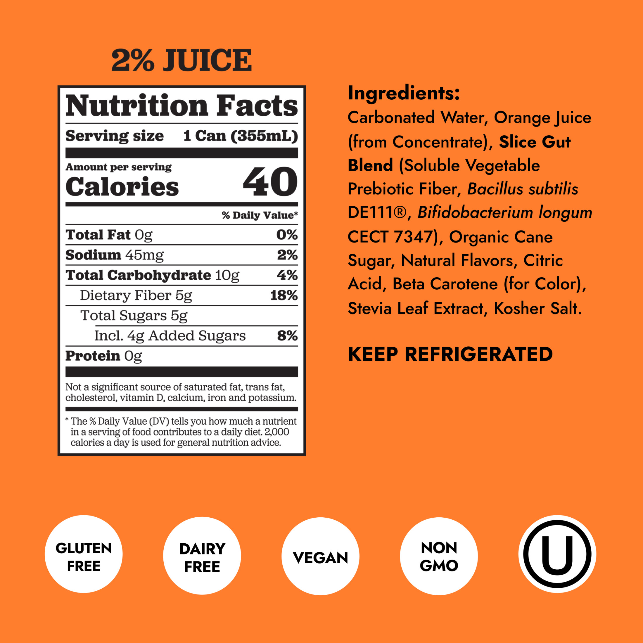 Slice Orange Healthy Soda, 12 fl oz Cans, 4-Pack Giant Eagle