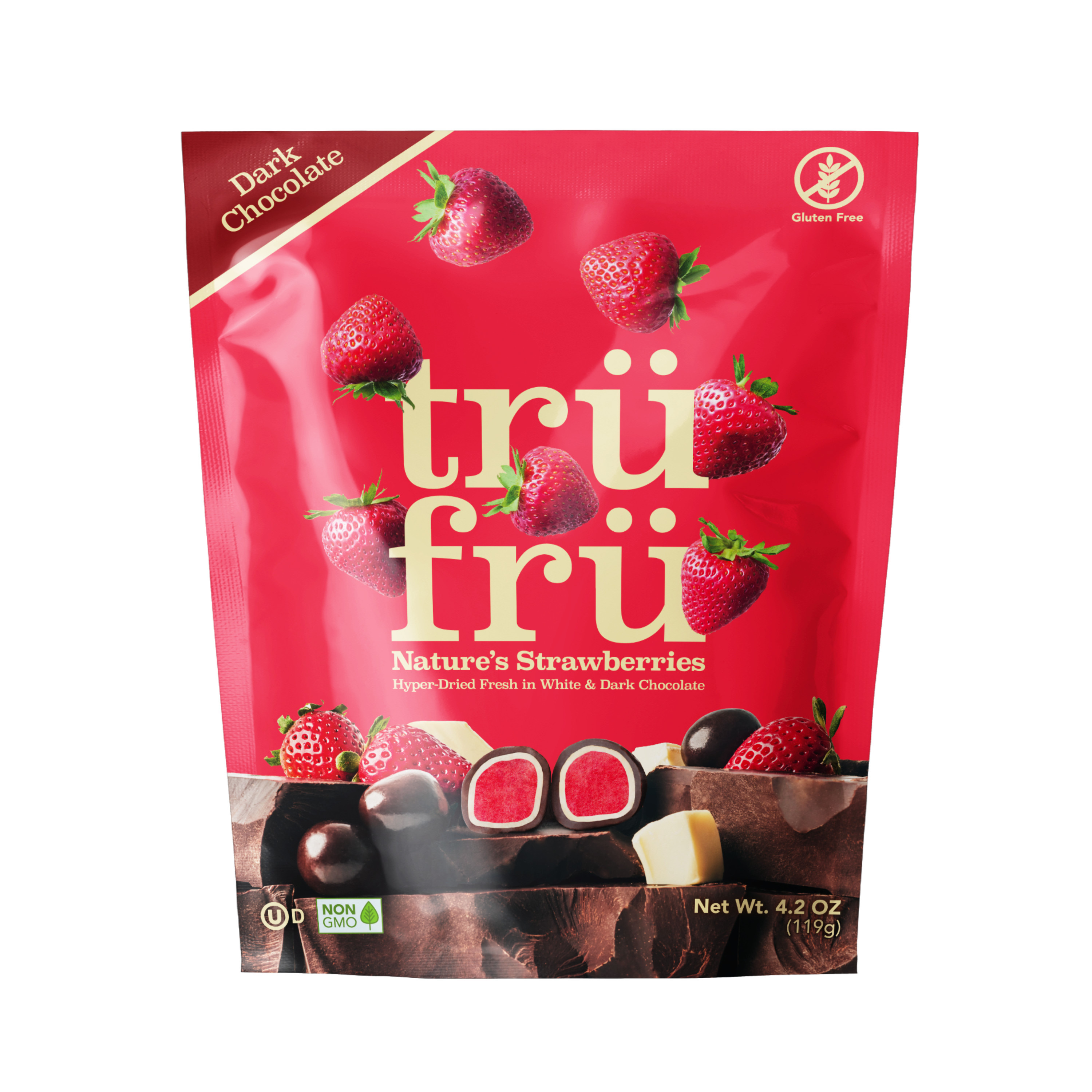 Tru Fru Strawberries Hyper-Dried in Dark Chocolate, 4.2oz