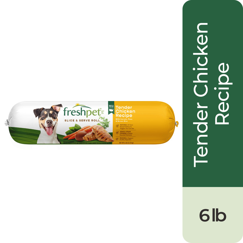Freshpet Dog Food, Tender Chicken Recipe, Slice Serve Roll
