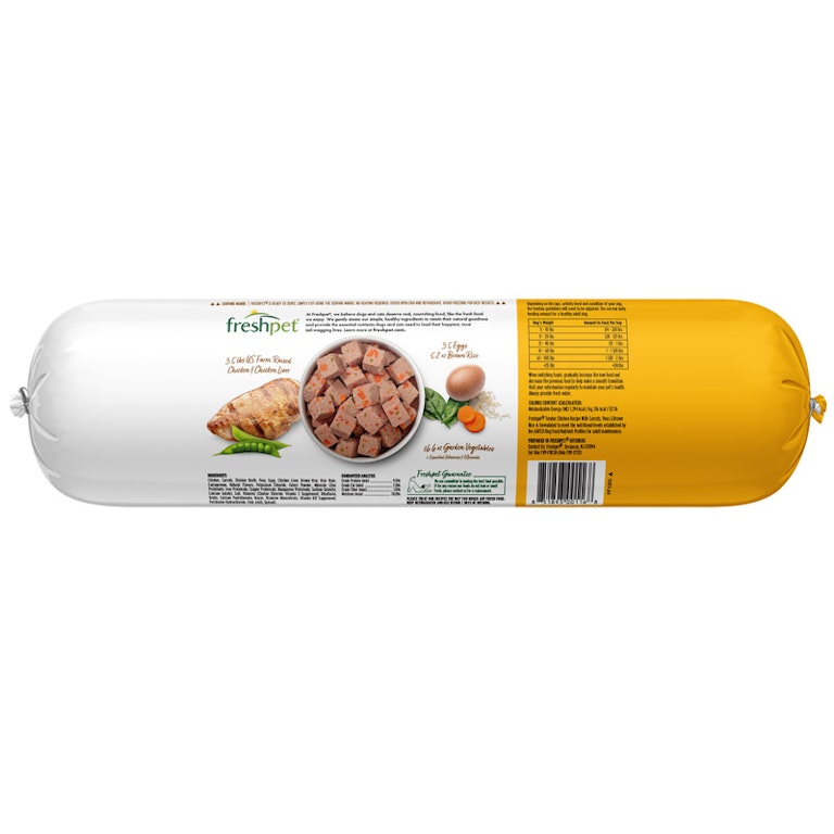 Freshpet Dog Food, Tender Chicken Recipe, Slice Serve Roll